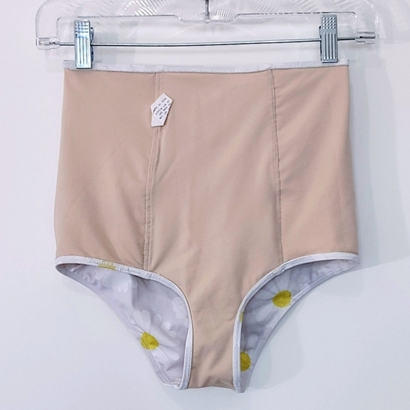 Kortni Jeane Swimsuit Bottoms High-Waist XS Daisy Yellow White Full Coverage - Picture 7 of 10